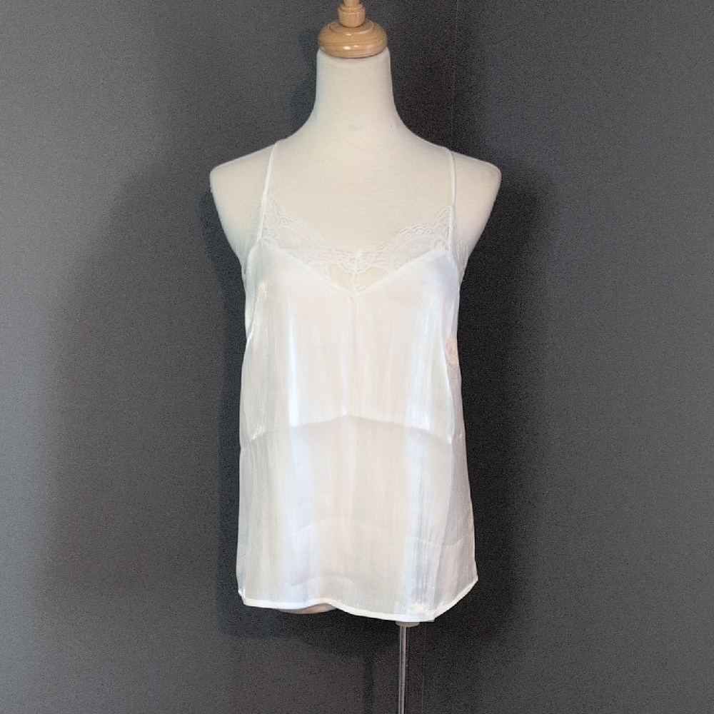 NWT Ice Bird Elegant White Lace Trim Camisole